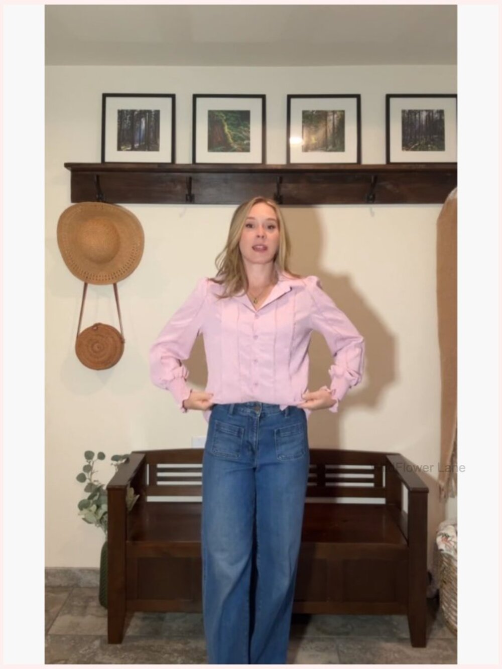 Women's Dressy Casual Button Down Blouse Business Work Top Smocked Cuffed - Picture 7 of 7